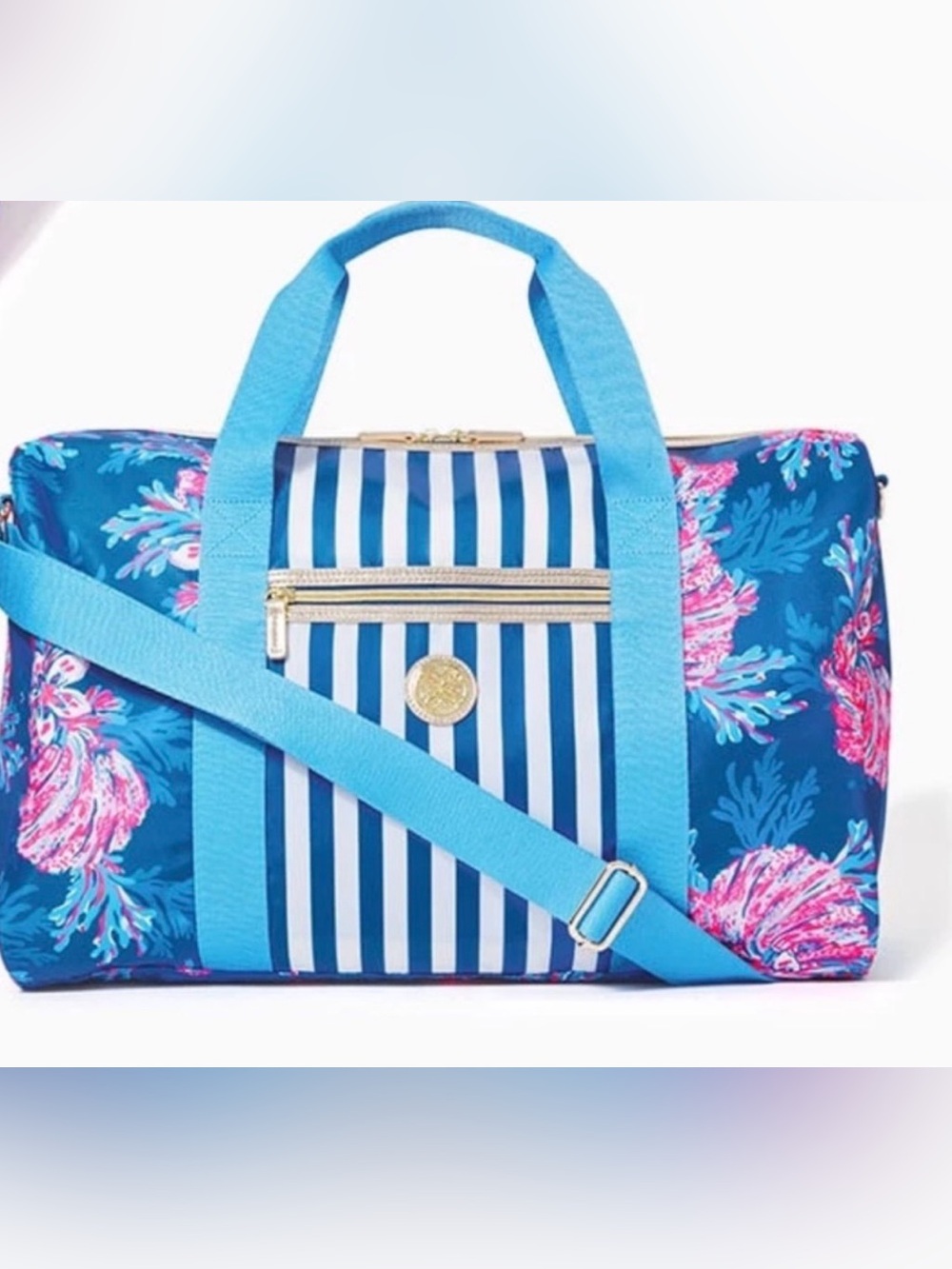 Lilly Pulitzer Overnight Bag Blue Striped NWOT